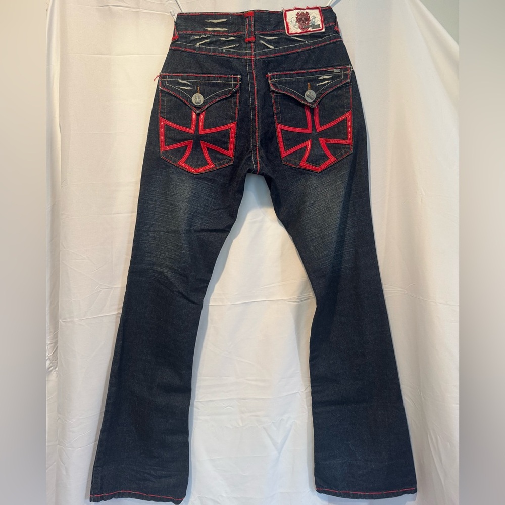 Men's Vintage Rare Laguna Beach Bootcut Jeans with Red Stitching